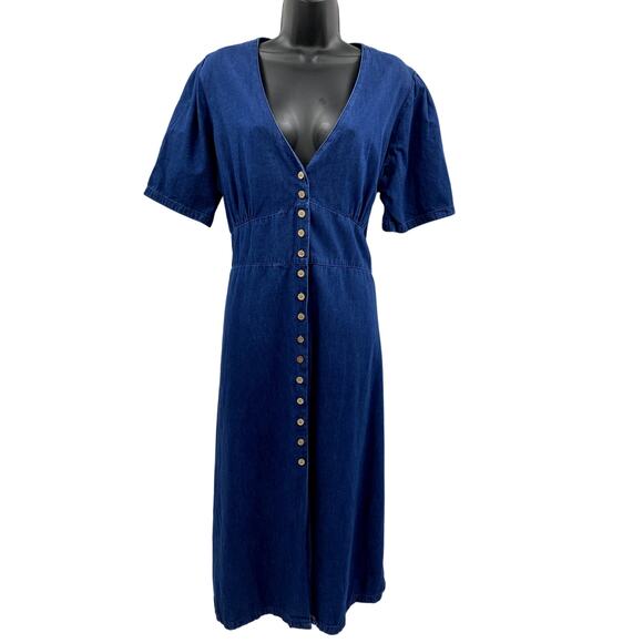 nobody's Child denim button down midi dress - Picture 2 of 7